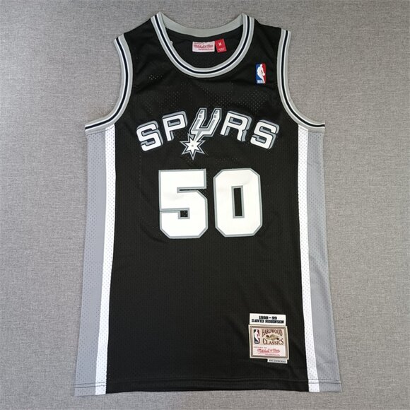 Mens David Robinson Black Stitched Jersey